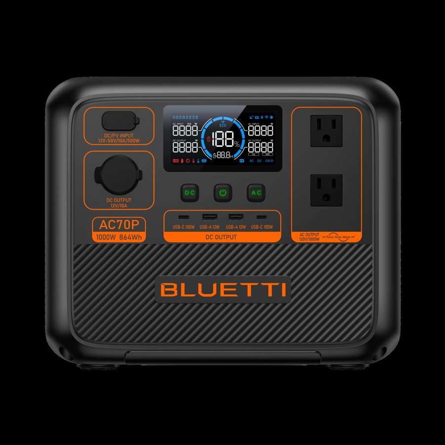 BLUETTI AC70P Portable Power Station | 1000W 864Wh